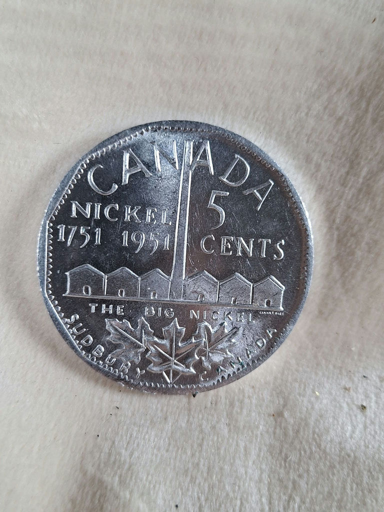 Two 1951 Canada Big Nickel 5 Cents Souvenir Coins - image 2 of 4