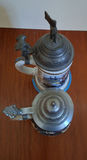 Two German Ceramic Beer Steins with Pewter Lids - thumbnail 5 of 8
