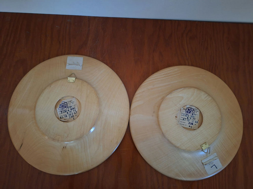 Pair of Hand-Carved Wooden Decorative Plates - image 4 of 6