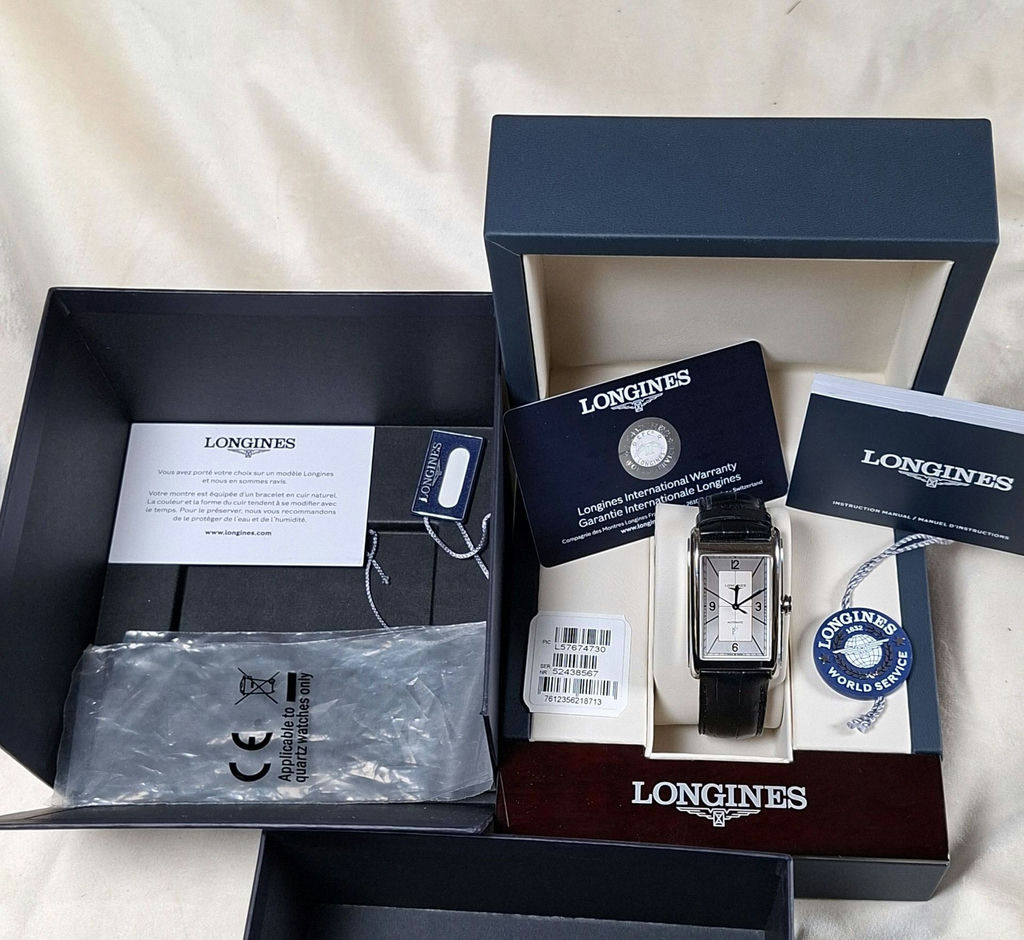 Longines Rectangular Wristwatch with Box and ALL PAPERWORK - image 1 of 10