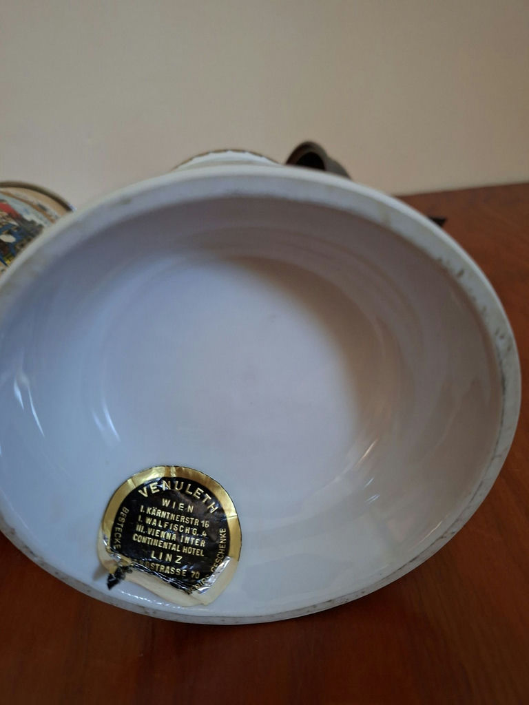 Two German Ceramic Beer Steins with Pewter Lids - image 7 of 8