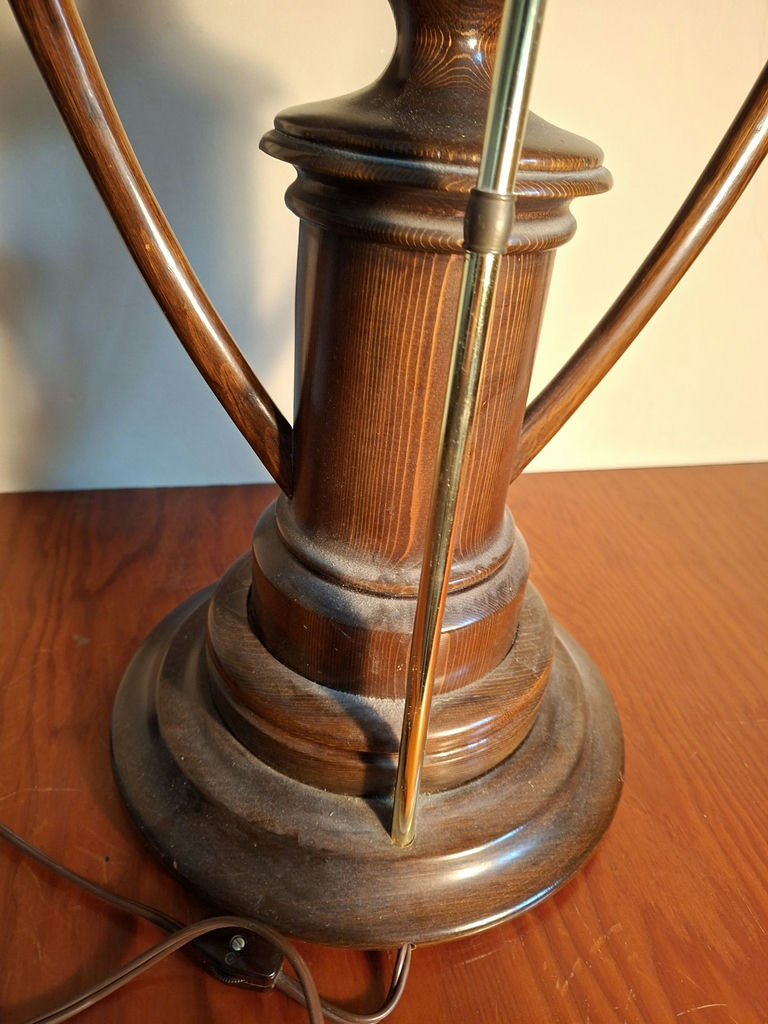 Stunning Handmade Wooden Table Lamp with Built-In Clock - image 4 of 8