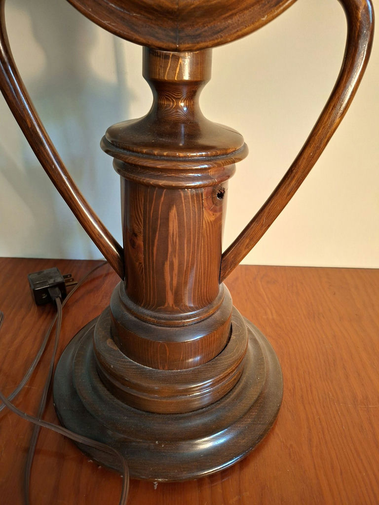 Stunning Handmade Wooden Table Lamp with Built-In Clock - image 8 of 8