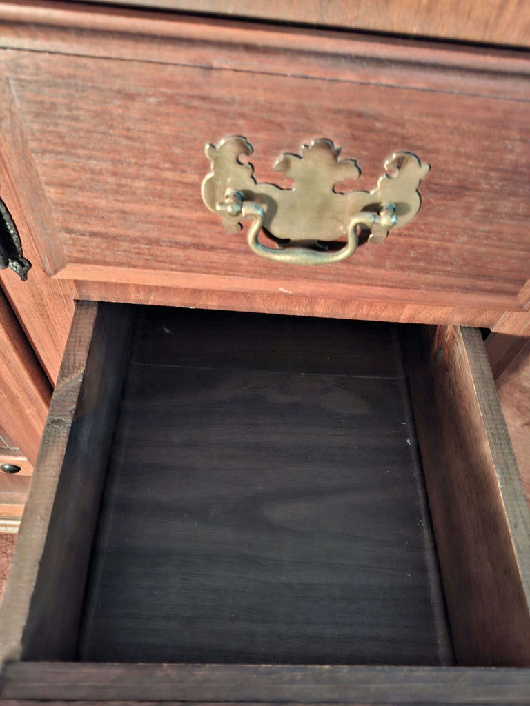 Wooden Cabinet with Drawers and Sliding Top Storage - image 8 of 9