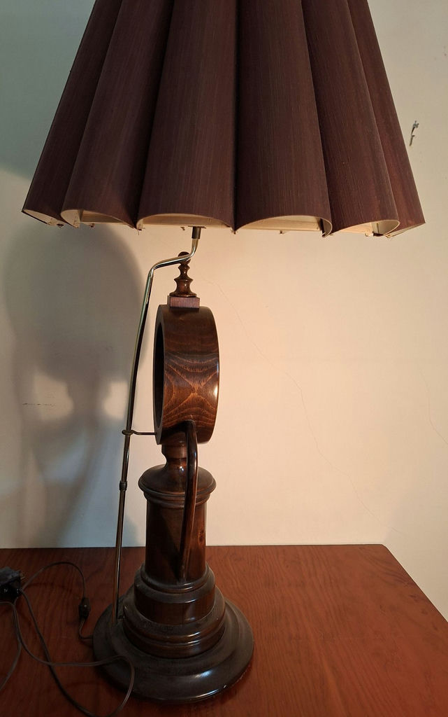 Stunning Handmade Wooden Table Lamp with Built-In Clock - image 7 of 8