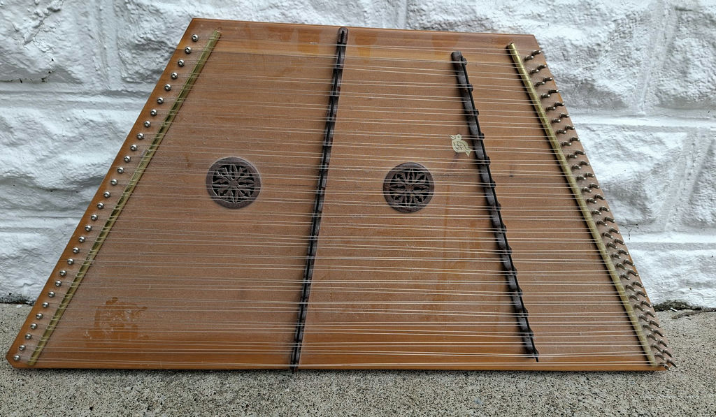 Wooden Stringed Zither Instrument, Stunning Craftsmanship And HUGE! - image 1 of 7