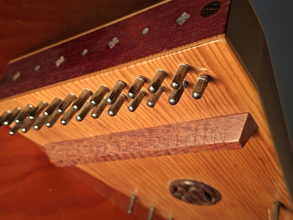 Gorgeous Craftsmanship, Wooden Bowed Psaltery String Instrument with Bow - image 6 of 7