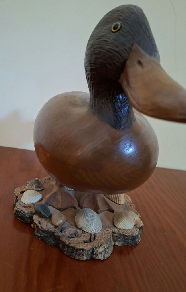 Hand-Carved Wooden Duck Sculpture, SIGNED AND NUMBERED - image 5 of 8
