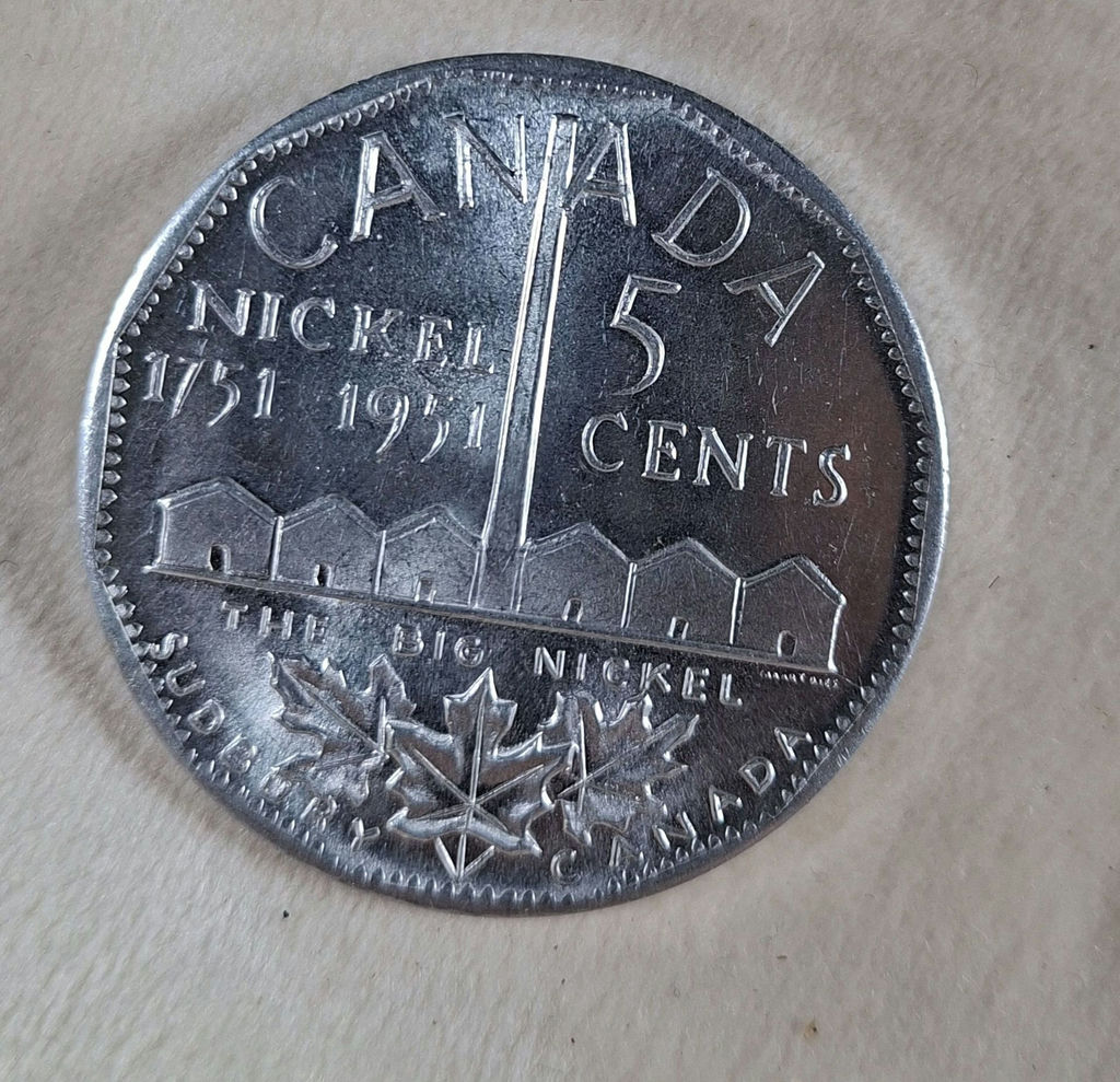Two 1951 Canada Big Nickel 5 Cents Souvenir Coins - image 3 of 4
