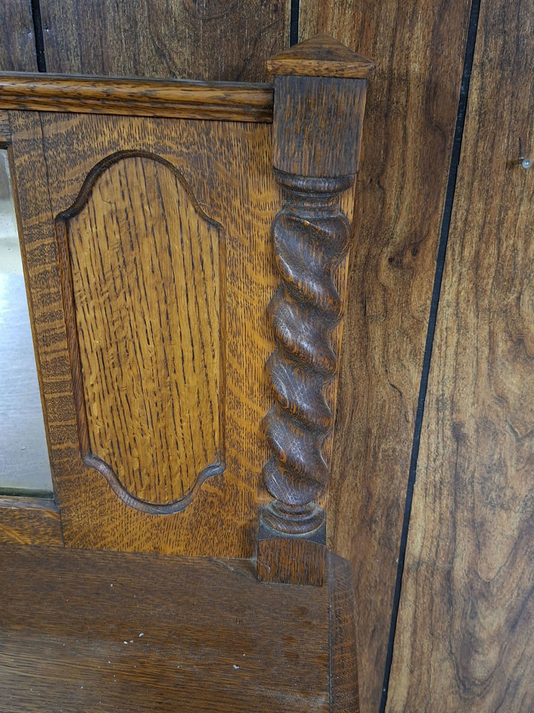 Antique Oak Sideboard Buffet with Mirror - image 9 of 9