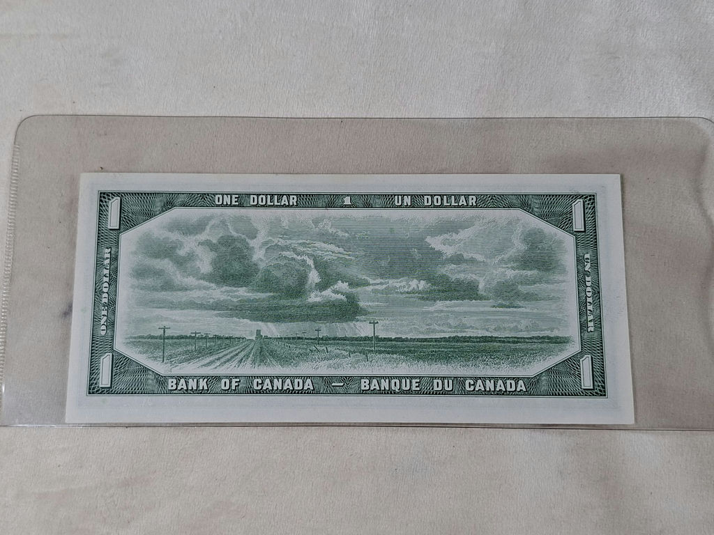 Canadian 1954 One Dollar Banknote STAR NOTE, UNC - image 2 of 4
