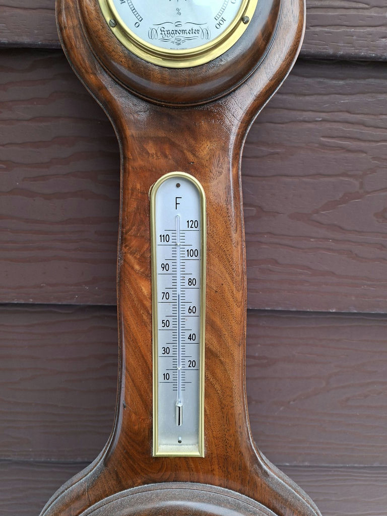 Wooden Wall-Mounted Weather Station Barometer Thermometer and Hygrometer - image 6 of 10
