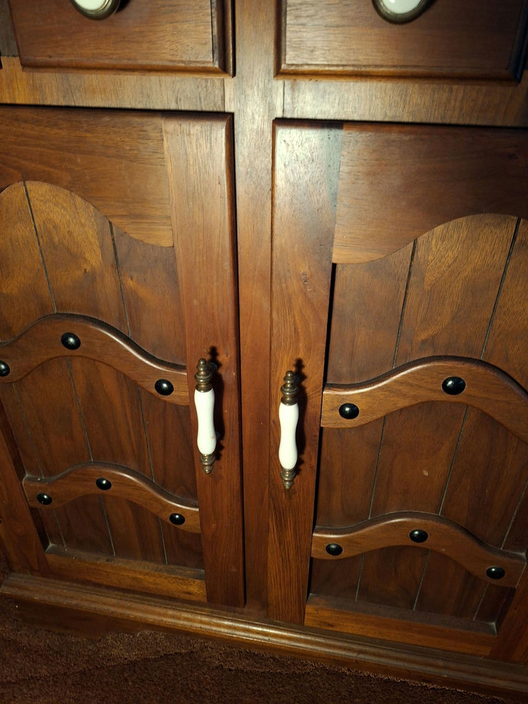 Wooden Cabinet with Drawers and Sliding Top Storage - image 7 of 9
