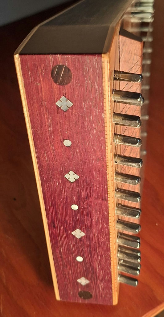 Gorgeous Craftsmanship, Wooden Bowed Psaltery String Instrument with Bow - image 5 of 7