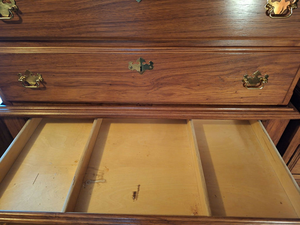 Stunning Solid Wood With Inlay, Handmade Armoire, Nightstand, Bookcase And Dresser, Absolutely Gorgeous And In Great Condition - image 8 of 14
