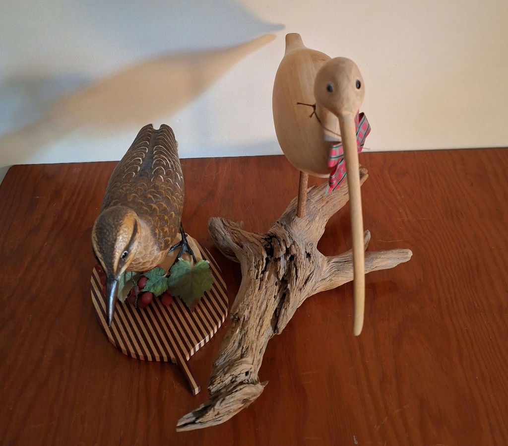 Two Wooden Bird Figurines - image 3 of 7