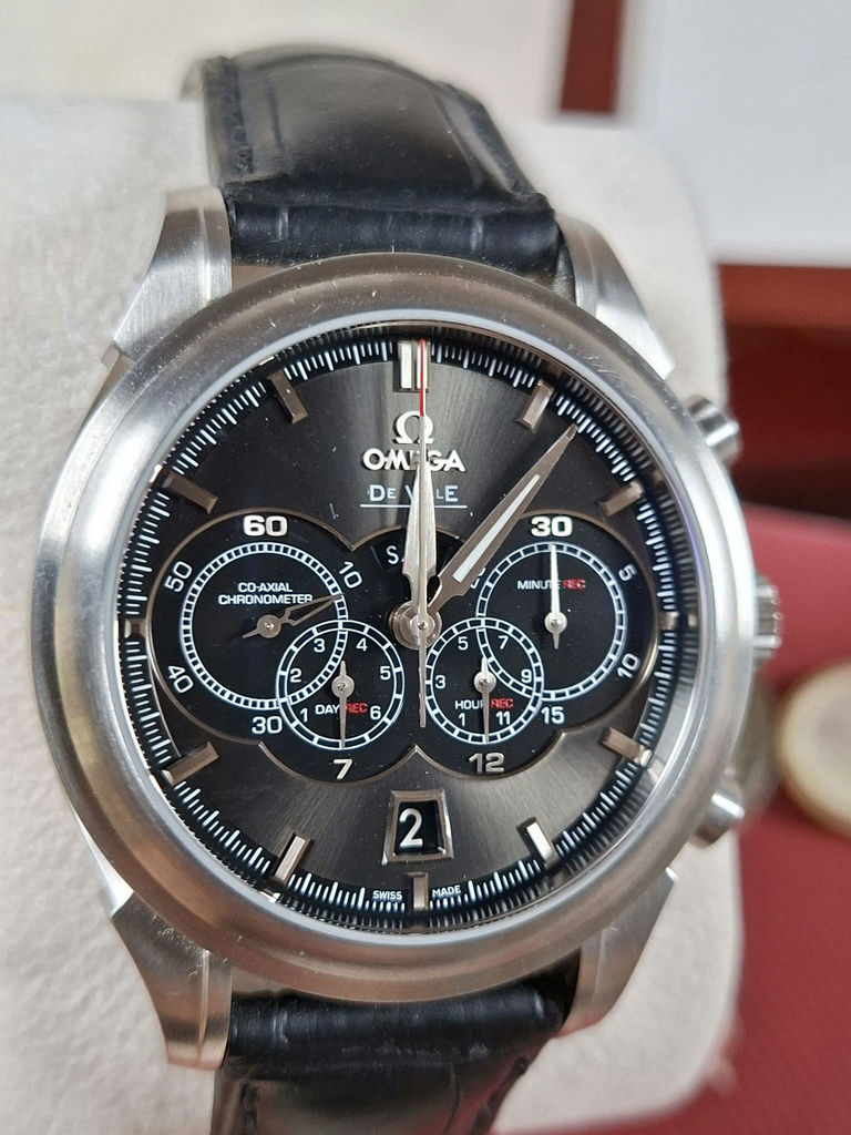 Omega De Ville Chronograph Wristwatch with Box and Papers, SUPER HIGH END EXPENSIVE WATCH - image 8 of 12