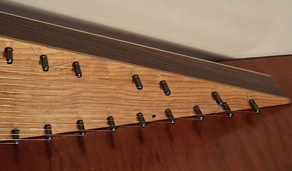 Gorgeous Craftsmanship, Wooden Bowed Psaltery String Instrument with Bow - image 3 of 7