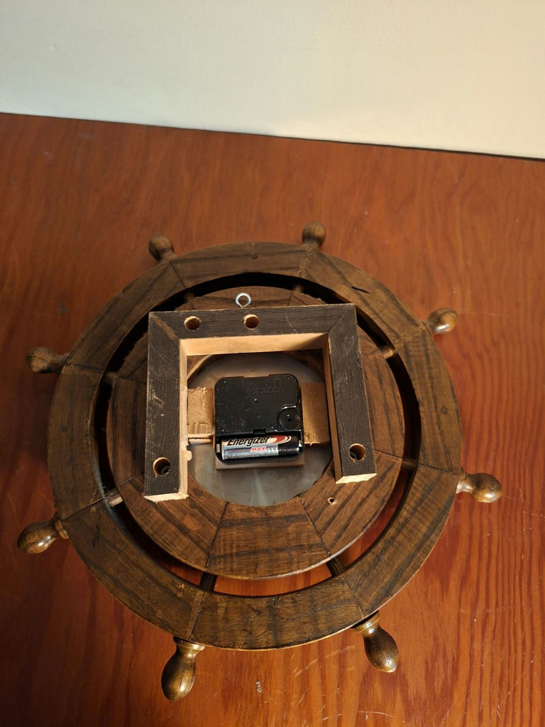 General Electric Wooden Ship Wheel Wall Clock - image 5 of 5