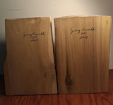 Pair of Hand-Carved Wooden Face Plaques by Jerry Kowalski, SIGNED - thumbnail 5 of 5