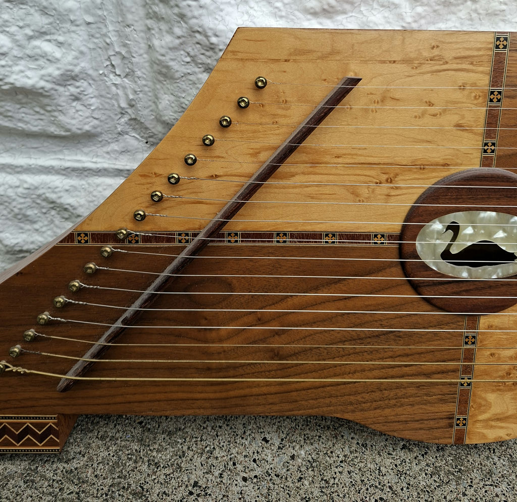 STUNNING Wooden Hammered Dulcimer String Instrument, HANDMADE WITH Amazing Craftsmanship And Inlay - image 3 of 9