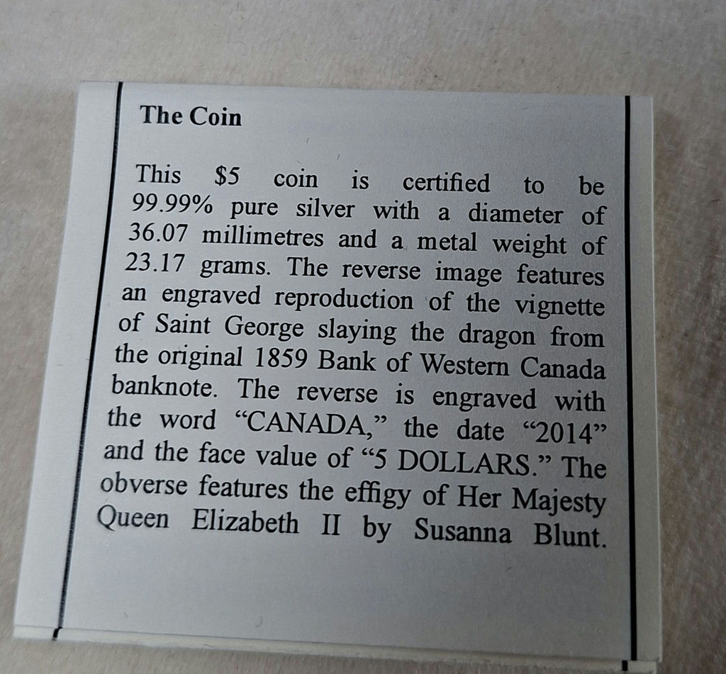 2014 Canada $5 Fine Silver .999 Coin Saint George Slaying Dragon Set - image 4 of 5