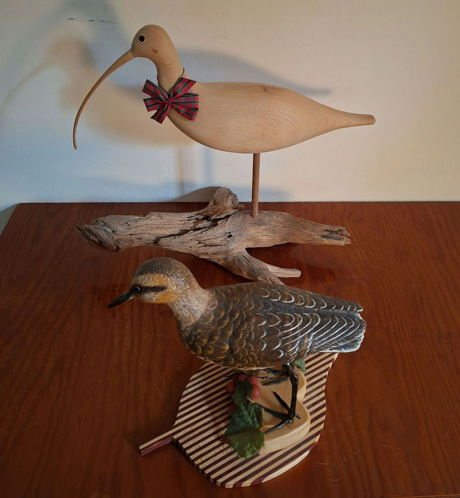 Two Wooden Bird Figurines - image 1 of 7