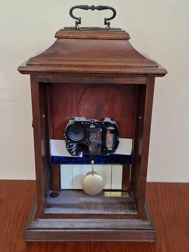 Tempus Fugit Wooden Mantel Clock, Handcrafted, Stunning! - image 7 of 9