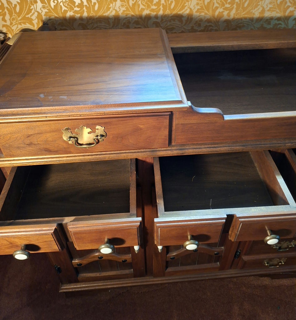 Wooden Cabinet with Drawers and Sliding Top Storage - image 4 of 9