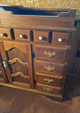Wooden Cabinet with Drawers and Sliding Top Storage - thumbnail 2 of 9