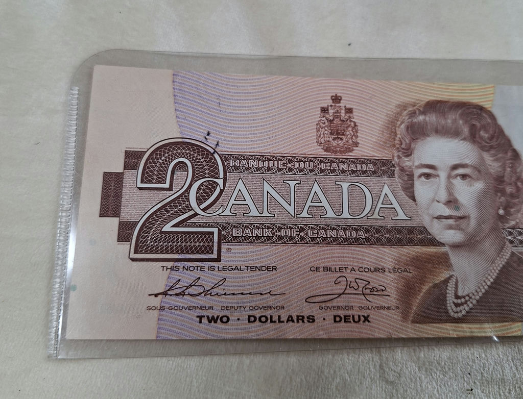 1986 Canadian Two Dollar Banknote, UNC - image 2 of 4