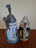 Two German Ceramic Beer Steins with Pewter Lids - thumbnail 4 of 8
