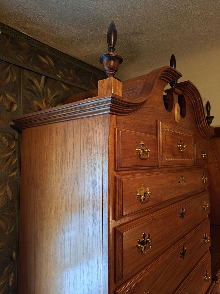 Stunning Solid Wood With Inlay, Handmade Armoire, Nightstand, Bookcase And Dresser, Absolutely Gorgeous And In Great Condition - image 9 of 14