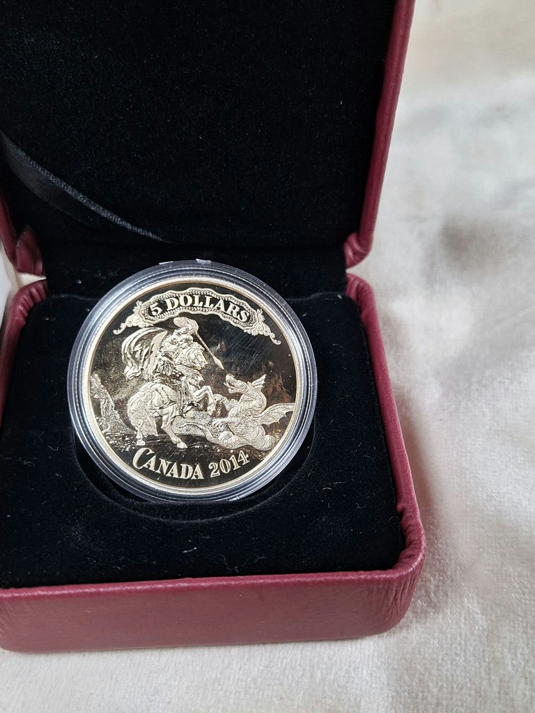 2014 Canada $5 Fine Silver .999 Coin Saint George Slaying Dragon Set - image 2 of 5