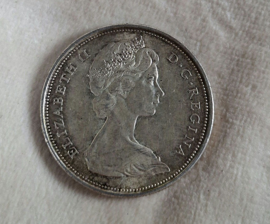 Two Canadian Silver Half Dollar 50C Coins 1963 and 1966 - image 5 of 7