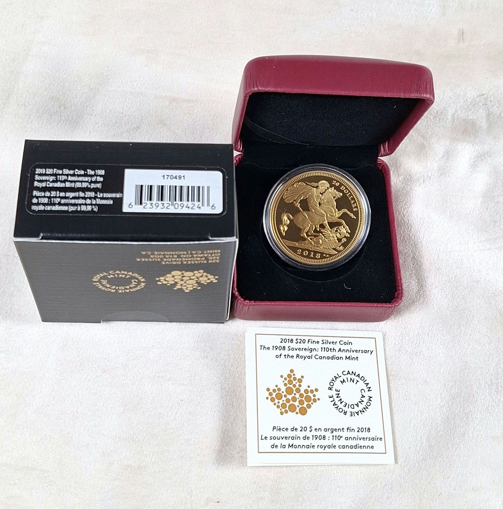 2018 Royal Canadian Mint $20 Fine Silver Coin, 1 TROY OUNCE OF SILVER - image 1 of 5
