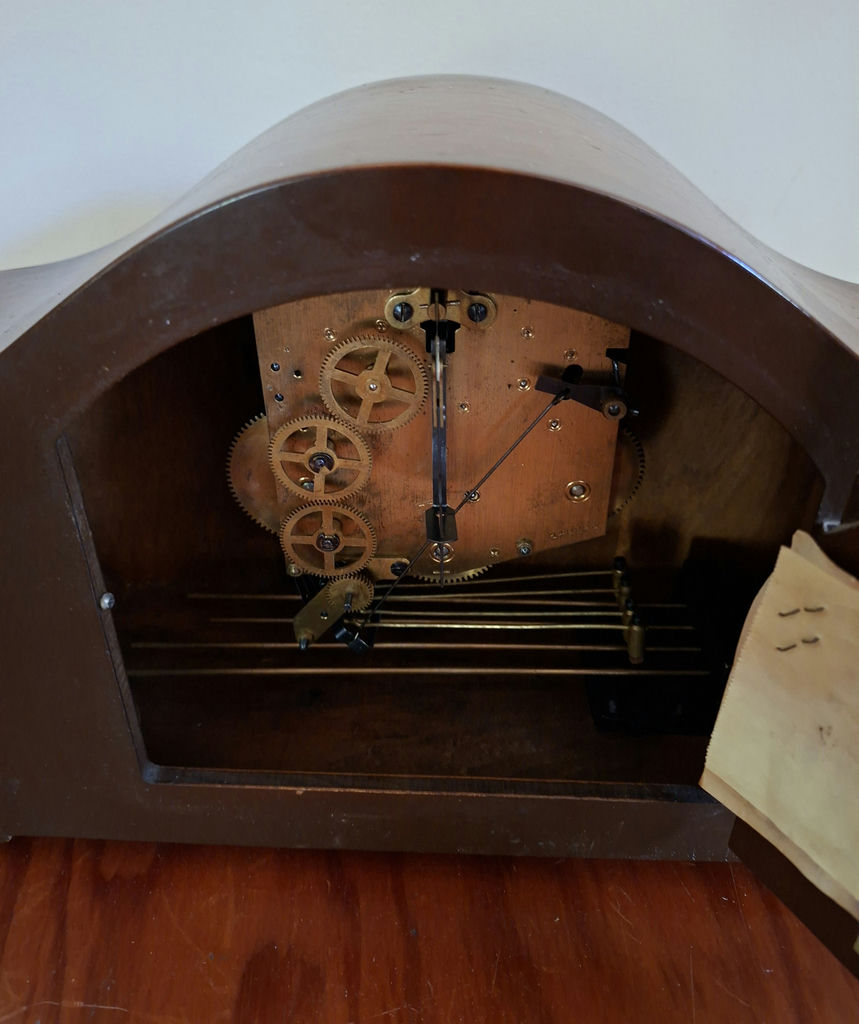 Vintage Wooden Mantel Chime Clock - image 3 of 7