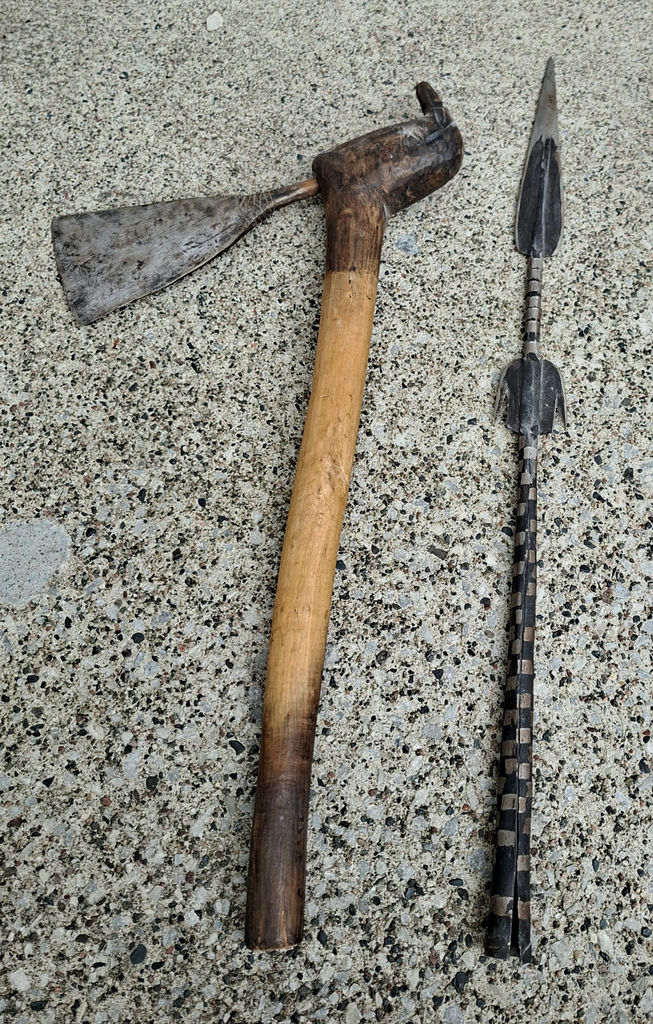 African Style Axe And Spear, Handmade,  Unique Pieces - image 1 of 6