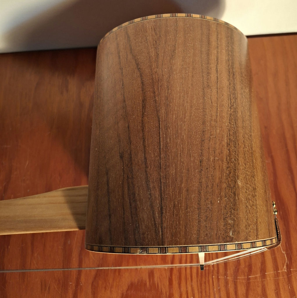 Wooden 3 Stringed Saxian Instrument, Handmade With Inlay And Butterfly Design, Chinese Style - image 5 of 10