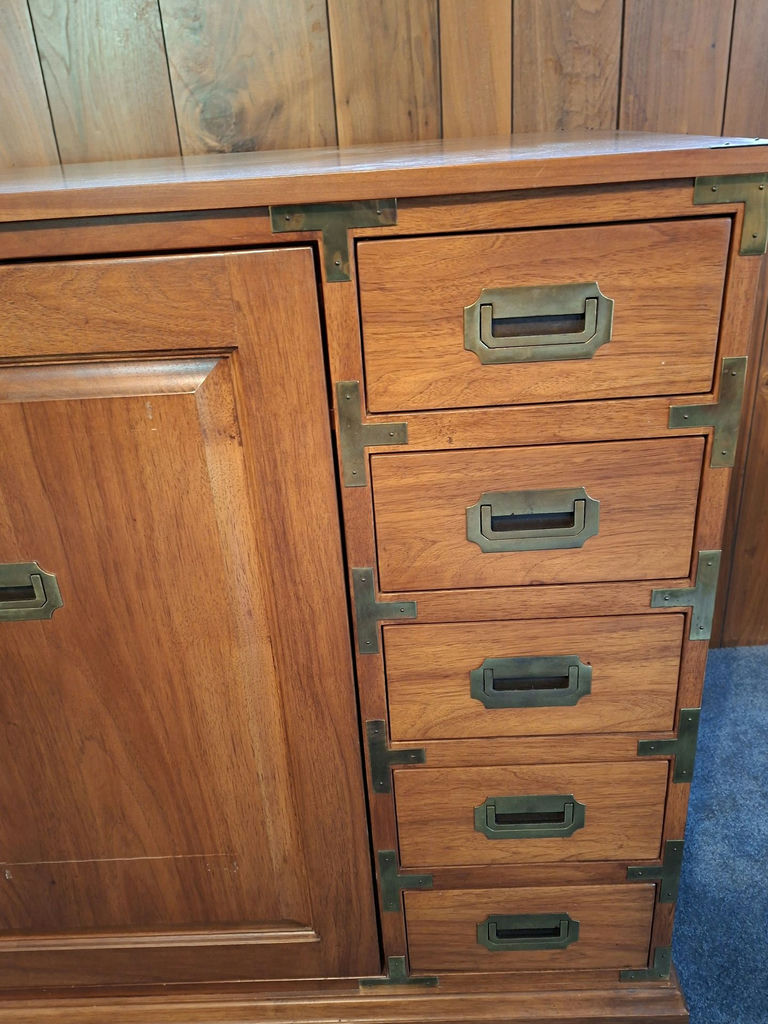 Wood Storage Cabinet with Drawers, STUNNING AND HEAVY - image 2 of 8