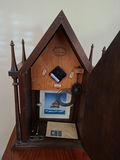 Vintage Wooden Mantel Clock with Ship Illustration - thumbnail 8 of 8
