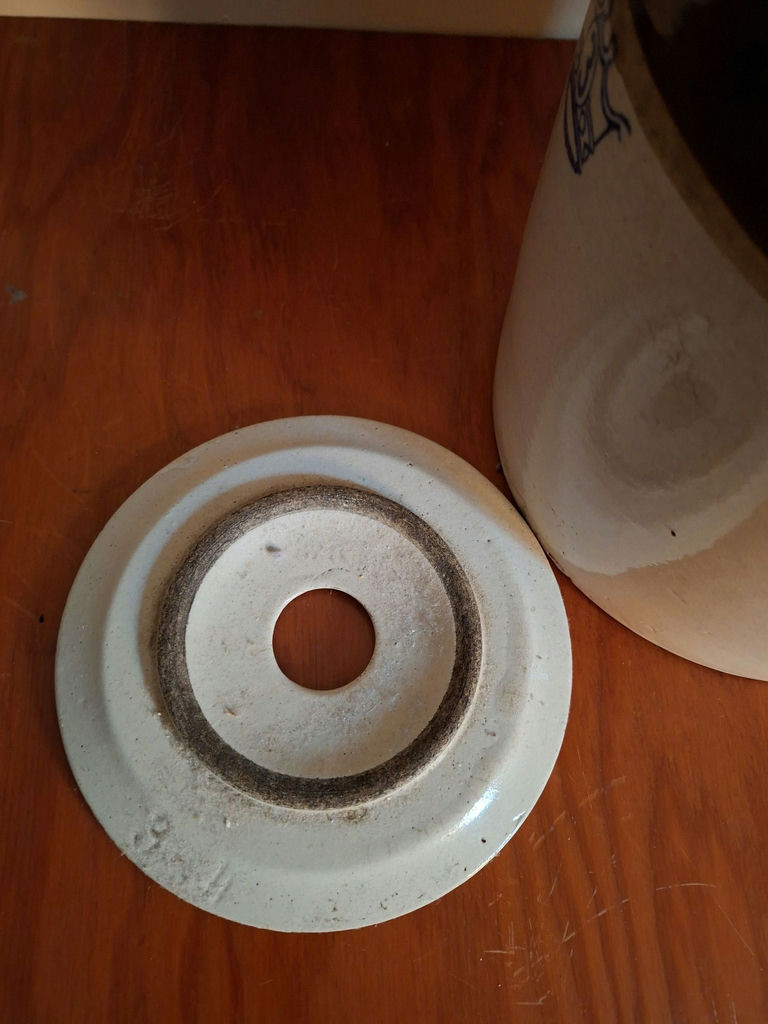 Vintage Antique Stoneware Butter Churn Crock with Dasher - image 4 of 7