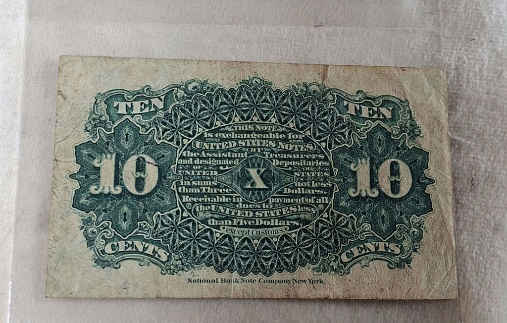 United States ORIGINAL 1863 Ten Cents Fractional Currency Note - image 2 of 5