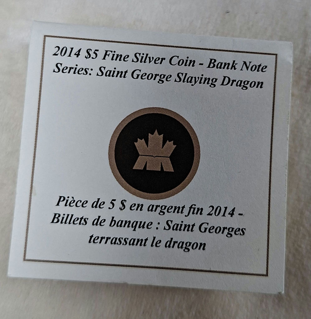 2014 Canada $5 Fine Silver .999 Coin Saint George Slaying Dragon Set - image 5 of 5