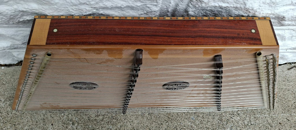 Wooden Stringed Zither Instrument, Stunning Craftsmanship And HUGE! - image 4 of 7