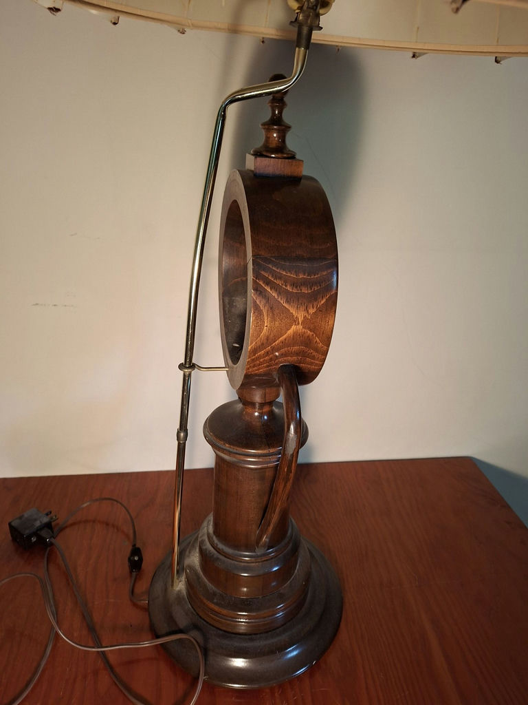 Stunning Handmade Wooden Table Lamp with Built-In Clock - image 6 of 8