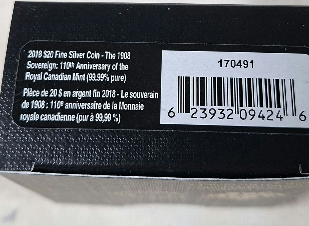 2018 Royal Canadian Mint $20 Fine Silver Coin, 1 TROY OUNCE OF SILVER - image 3 of 5