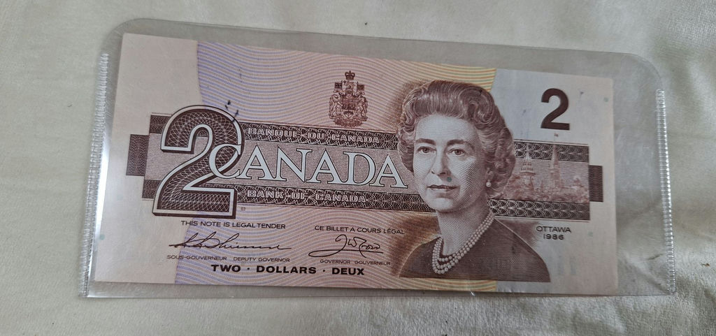 1986 Canadian Two Dollar Banknote, UNC - image 1 of 4