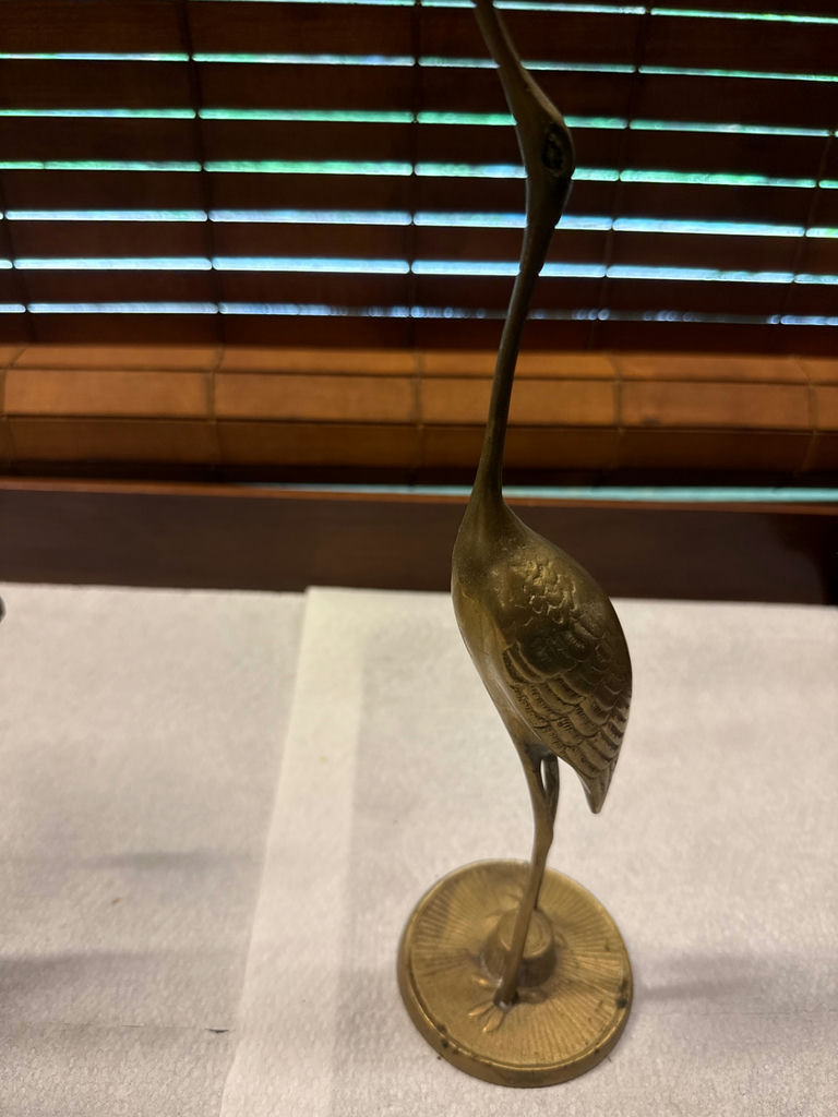 Two Brass Crane Sculptures - image 3 of 3