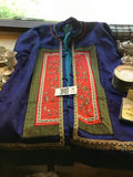 Blue Silk Traditional Coat with Red Panel Embroidery and Chinese Porcelain Tea Set - thumbnail 1 of 6